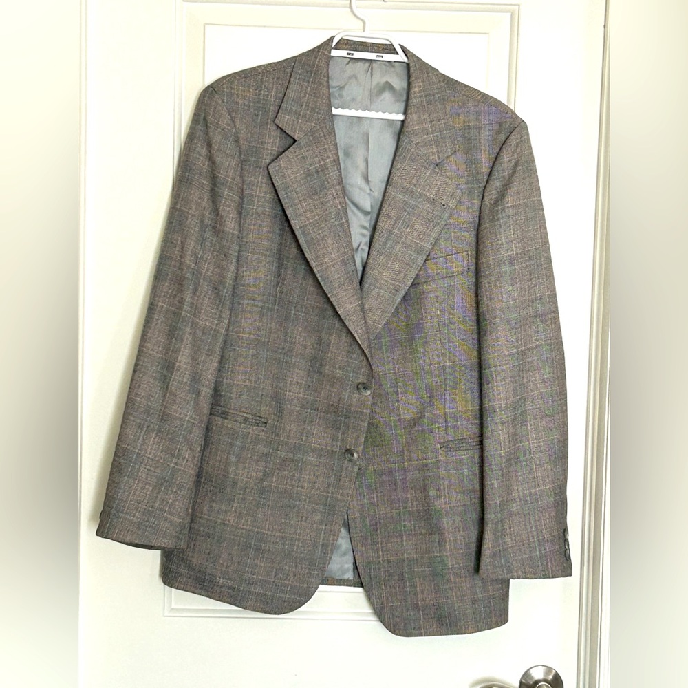 Oleg Cassini Mens Size 44R grey wool Blazer Sport Coat Suit Jacket